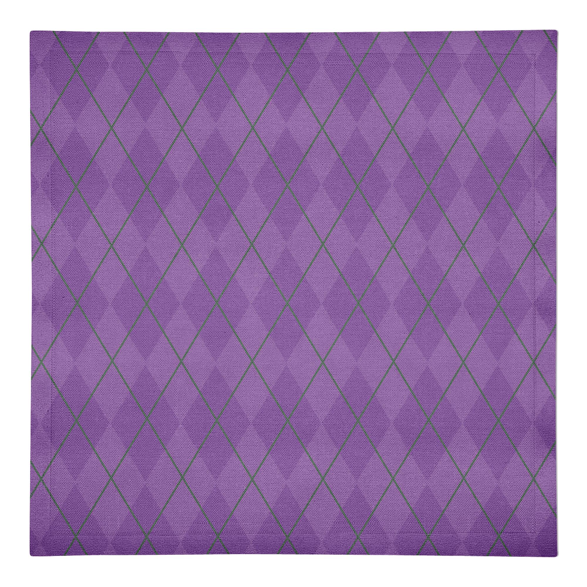 Simple Purple Argyle Mardi Gras Napkin